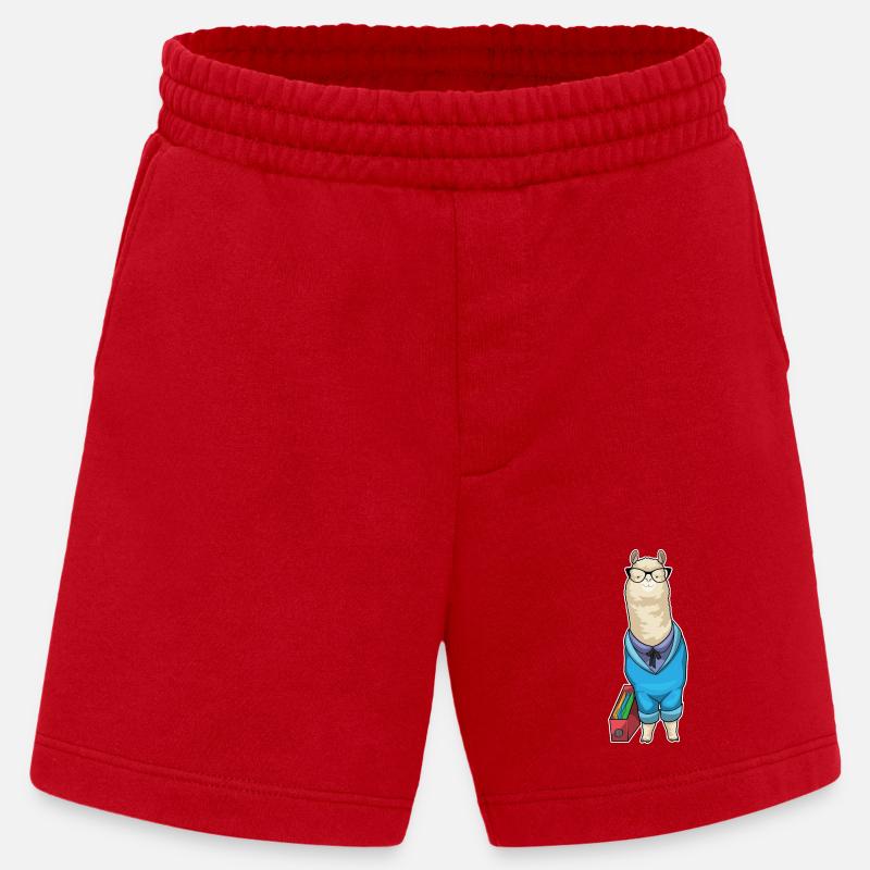 Alpaca Secretary Folder Office - Heavyweight Shorts - made by SPREAD - red