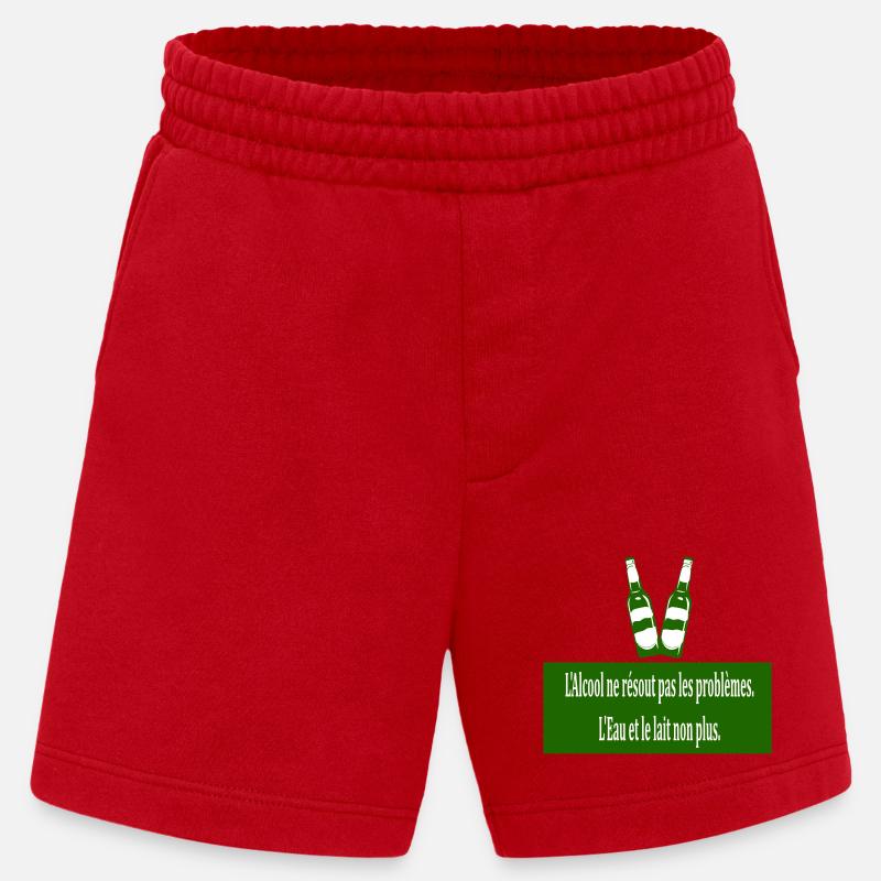 Cool doesn't solve problems - Heavyweight Shorts - made by SPREAD  - red