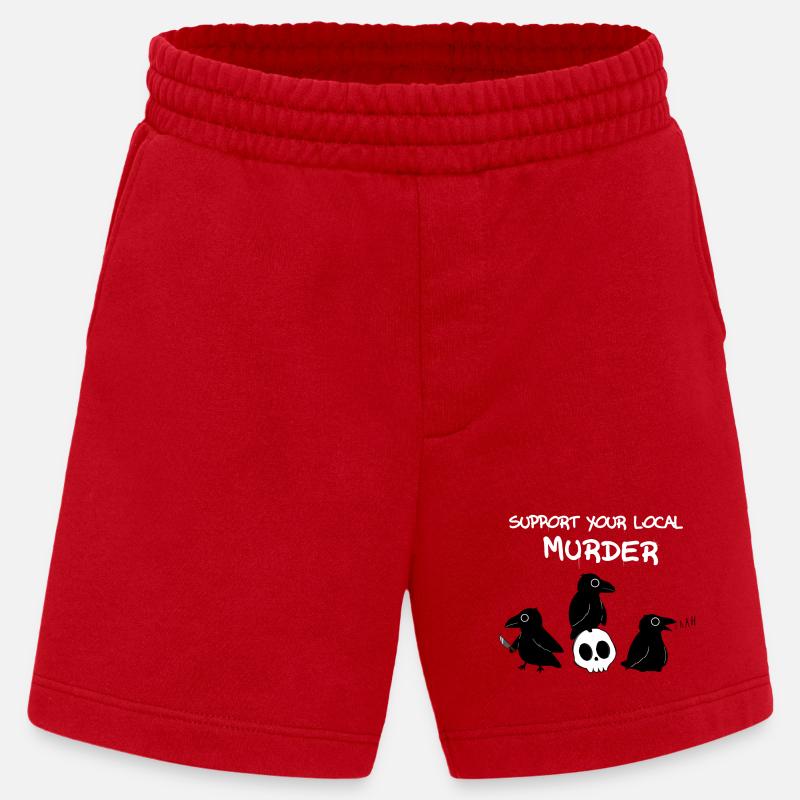 Support your local murder - Heavyweight Shorts - made by SPREAD - red