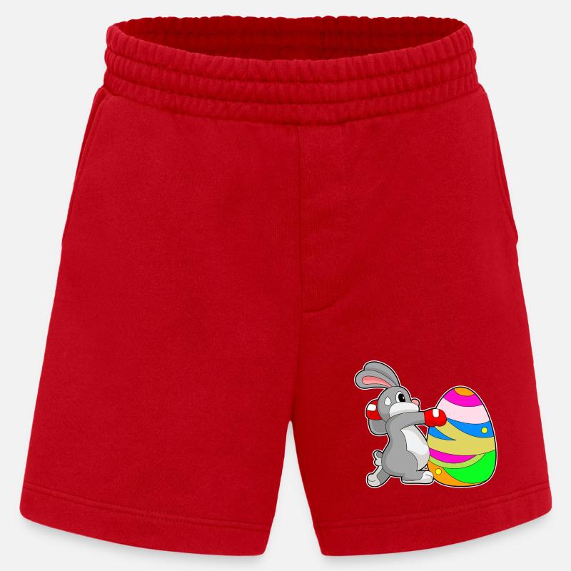 Bunny Easter Boxes - Heavyweight Shorts - made by SPREAD  - red