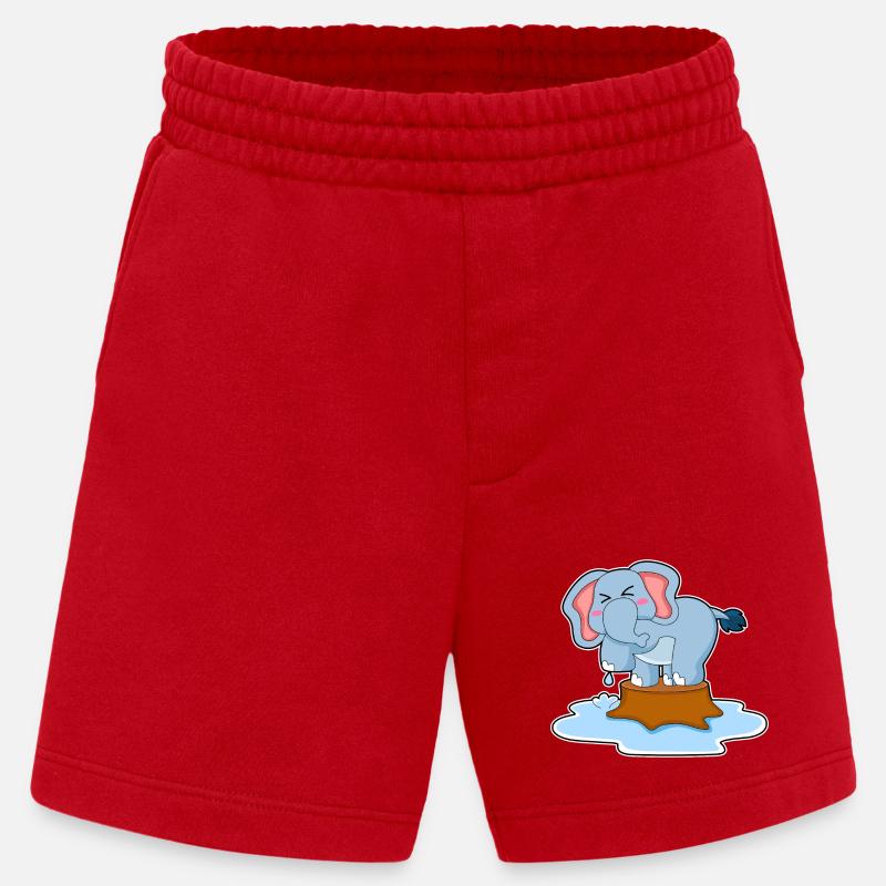 Elefant Wasser - Heavyweight Shorts - made by SPREAD  - Rot