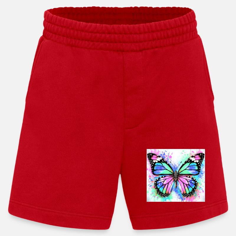 papillon - Short bio épais fabriqué en UE - rouge
