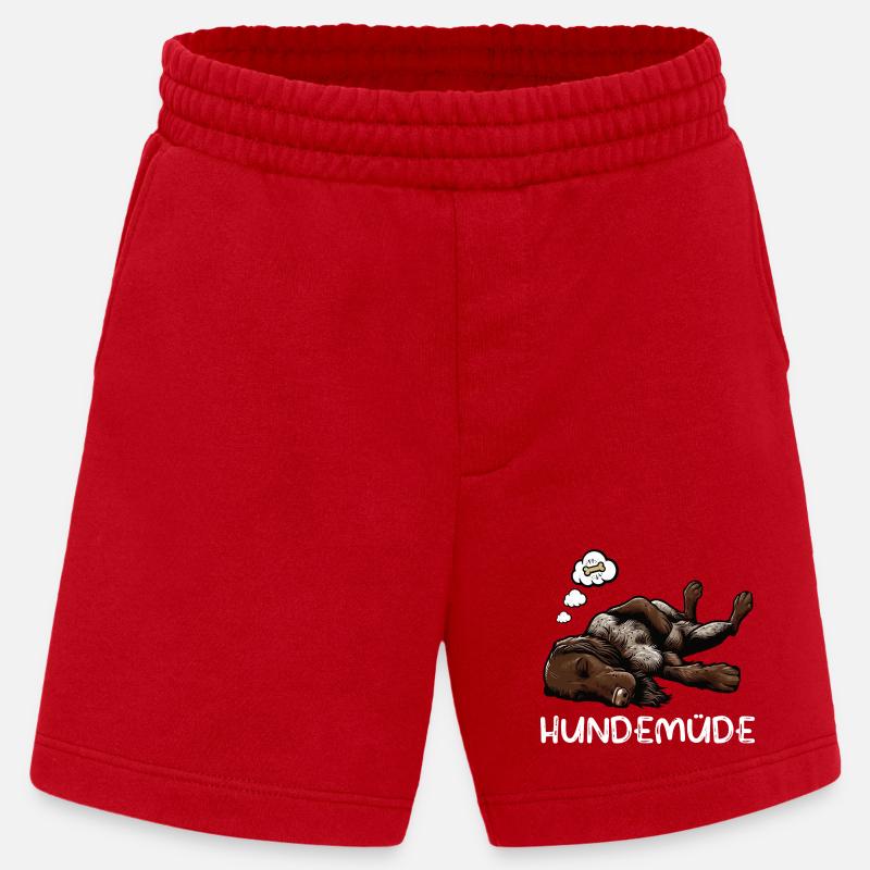 Hundemüde Deutsch Drahthaar drahthaar hunde - Heavyweight Shorts - made by SPREAD  - Rot