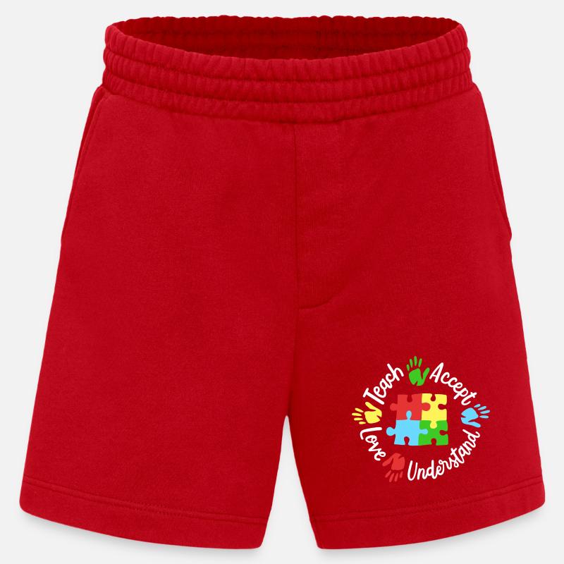 Autismus Bewusstsein Lehrer - Heavyweight Shorts - made by SPREAD  - Rot
