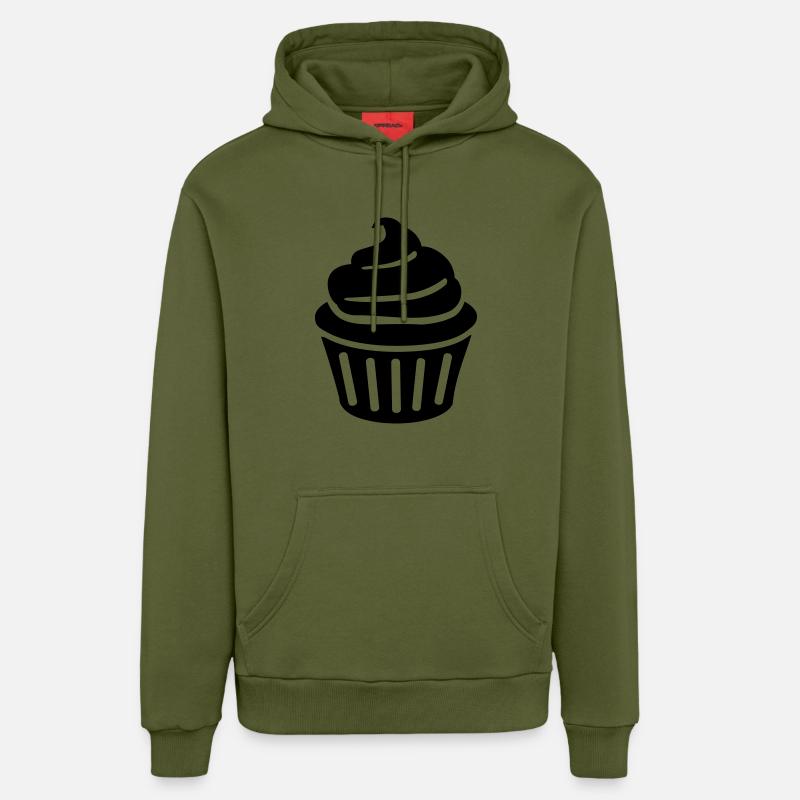 Cupcake - Sweat à capuche bio décontracté fabriqué en UE - MOSS GREEN