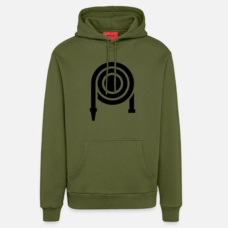 Pompiers - Sweat à capuche bio décontracté fabriqué en UE - MOSS GREEN
