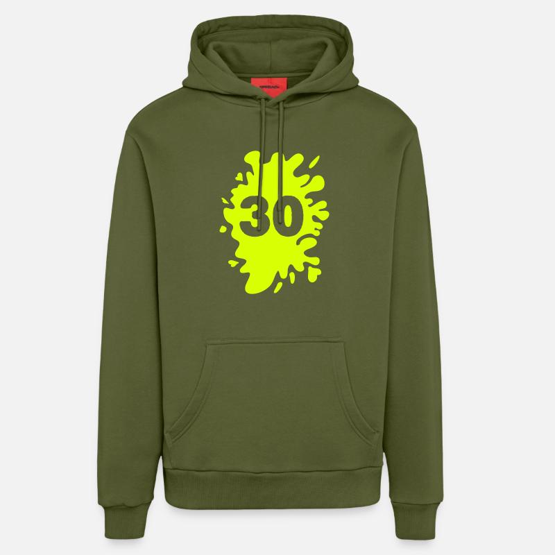Blobs 30 - Sweat à capuche bio décontracté fabriqué en UE - MOSS GREEN
