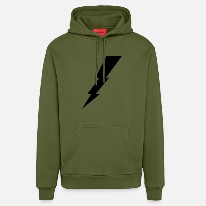 Flash éclair - Sweat à capuche bio décontracté fabriqué en UE - MOSS GREEN