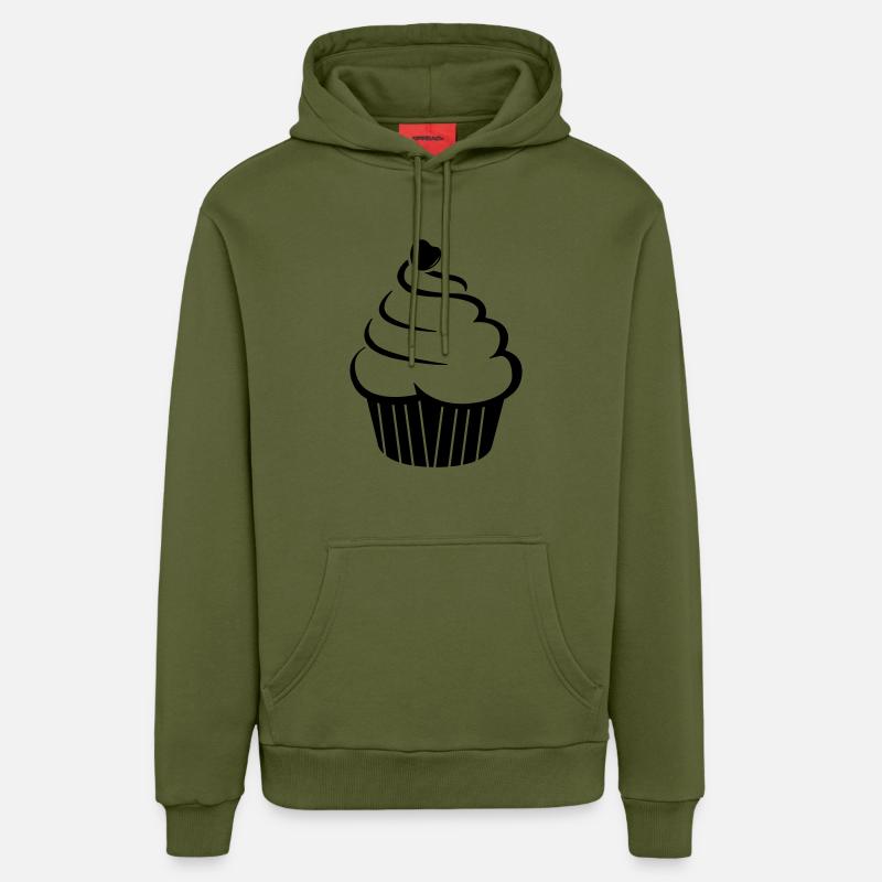 cupcake_01 - Sweat à capuche bio décontracté fabriqué en UE - MOSS GREEN