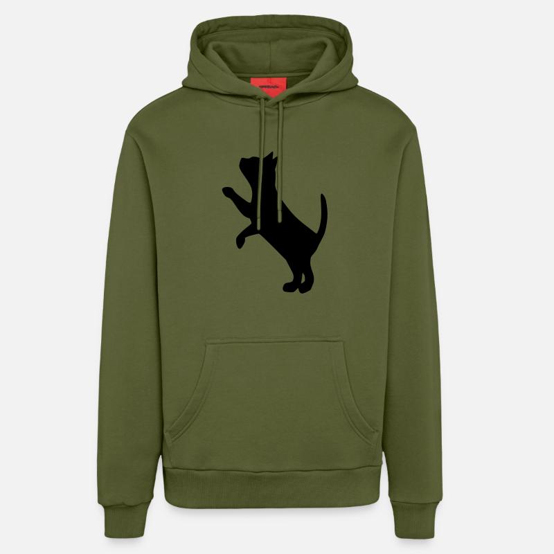 cat2 - Sweat à capuche bio décontracté fabriqué en UE - MOSS GREEN