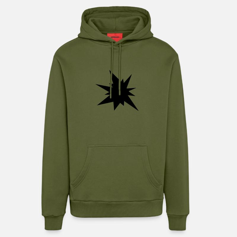 Explosion étoiles - Sweat à capuche bio décontracté fabriqué en UE - MOSS GREEN