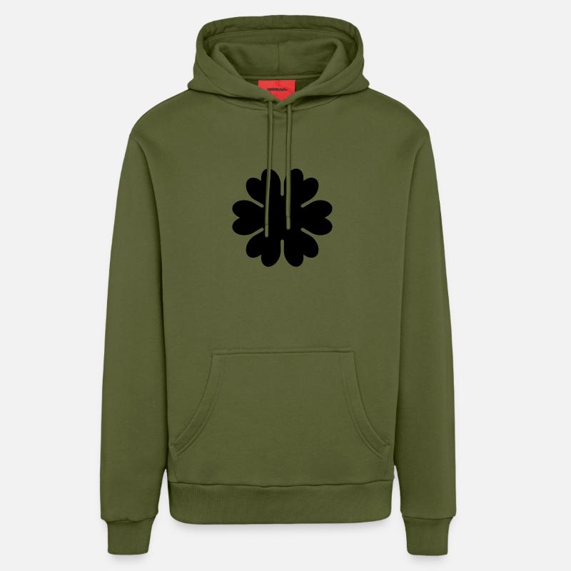 Fleur,Feuille,Nature - Sweat à capuche bio décontracté fabriqué en UE - MOSS GREEN