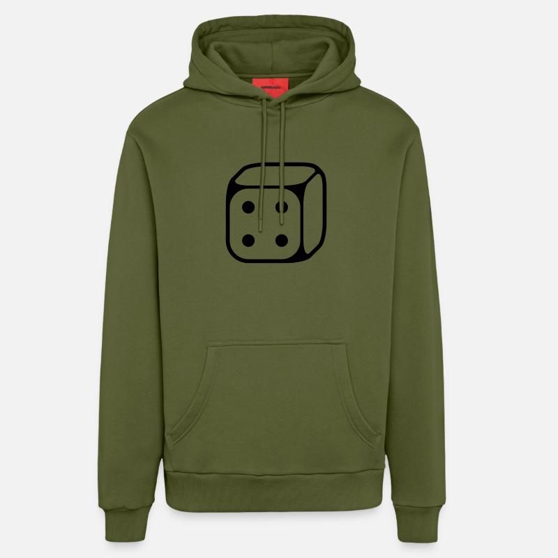 4 cubes (4 / 1C) - Sweat à capuche bio décontracté fabriqué en UE - MOSS GREEN