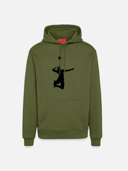 Volleyball serve - Organic Relaxed Hoodie Made in EU - MOSS GREEN