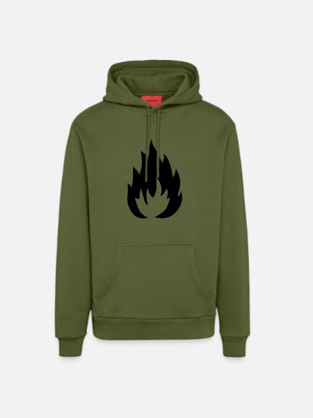 Flamme - Organic Relaxed Hoodie Made in EU - MOSS GREEN