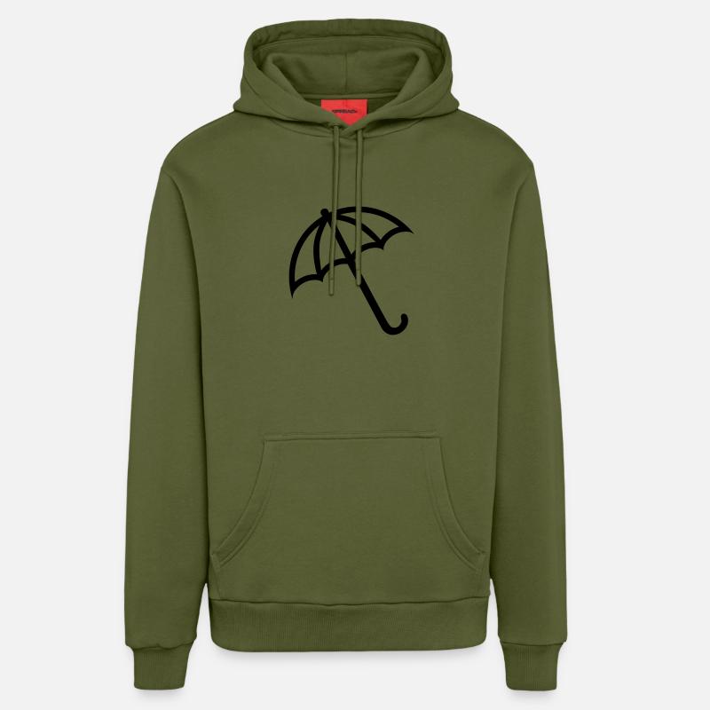 Parapluie - Sweat à capuche bio décontracté fabriqué en UE - MOSS GREEN