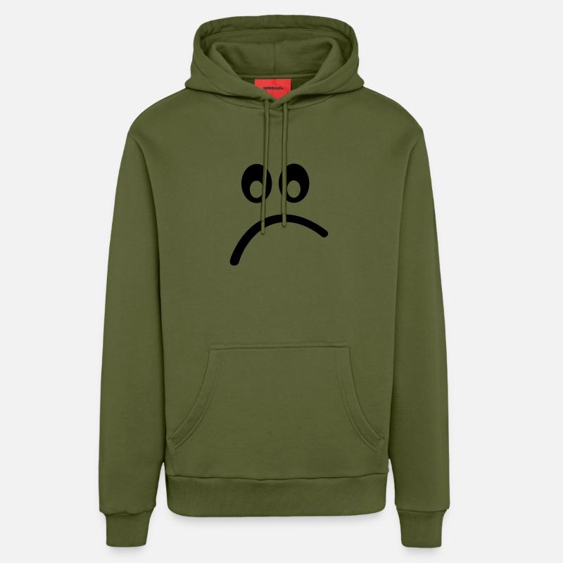 Smiley - Sweat à capuche bio décontracté fabriqué en UE - MOSS GREEN