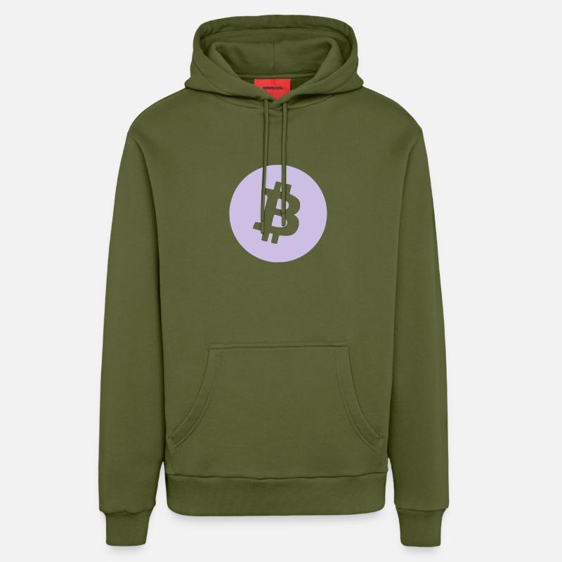Bitcoin - Sweat à capuche bio décontracté fabriqué en UE - MOSS GREEN