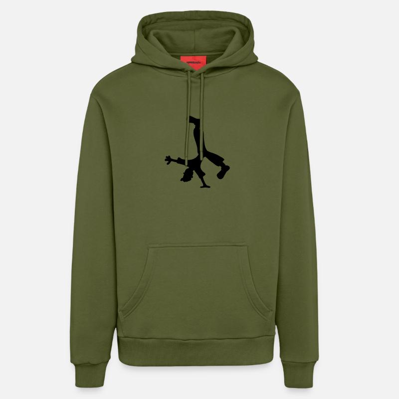 Breakdancer - Sweat à capuche bio décontracté fabriqué en UE - MOSS GREEN