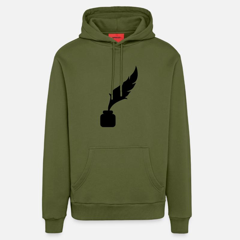 Feder Tinte - Organic Relaxed Hoodie Made in EU - MOSS GREEN