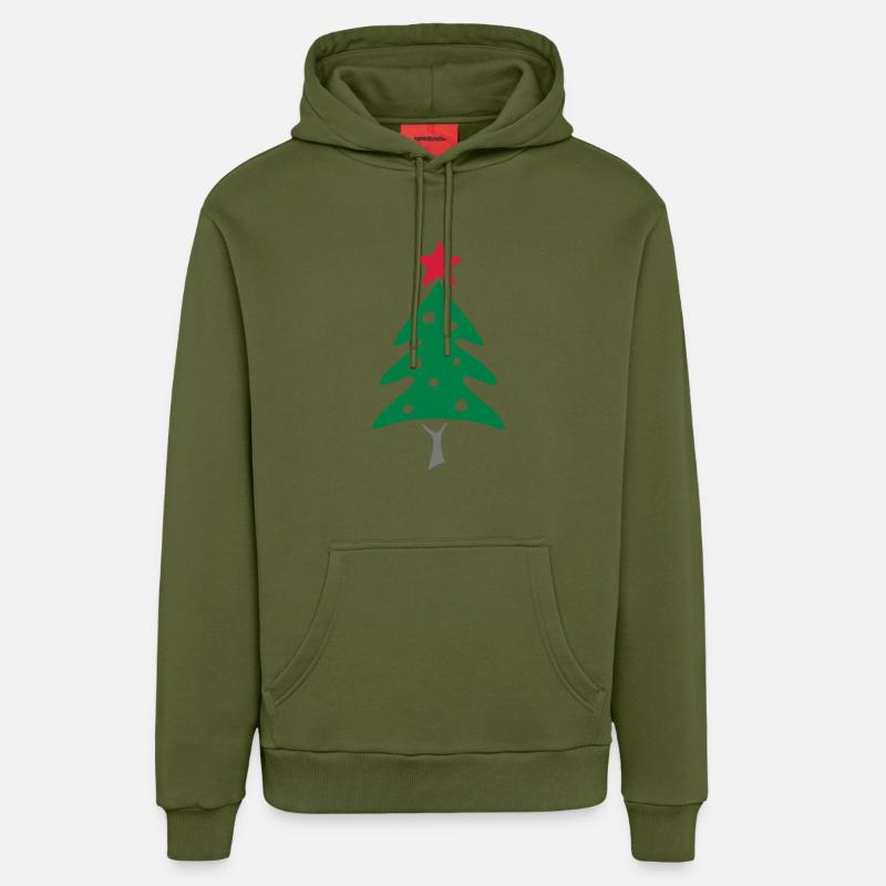 arbre de Noël - Sweat à capuche bio décontracté fabriqué en UE - MOSS GREEN