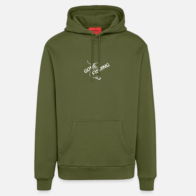pêche - Sweat à capuche bio décontracté fabriqué en UE - MOSS GREEN