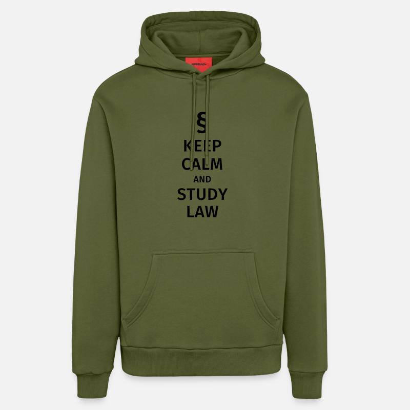keep calm and study law - Sweat à capuche bio décontracté fabriqué en UE - MOSS GREEN