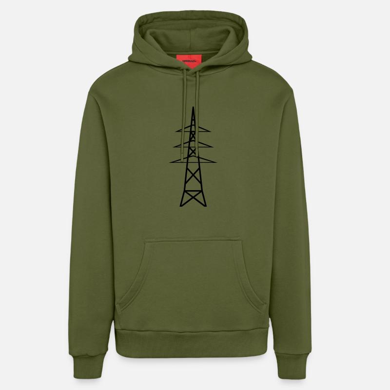 pôle de puissance - Sweat à capuche bio décontracté fabriqué en UE - MOSS GREEN