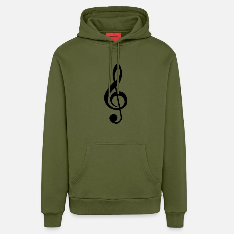 music clef - Sweat à capuche bio décontracté fabriqué en UE - MOSS GREEN