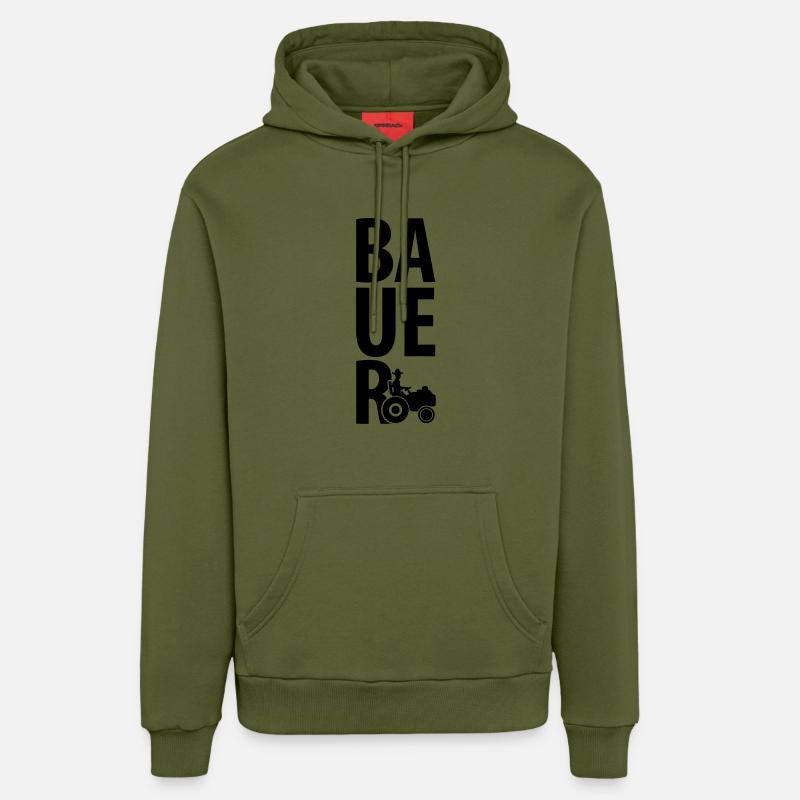 bauer_design_c1 - Sweat à capuche bio décontracté fabriqué en UE - MOSS GREEN