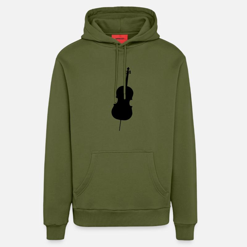 Violoncelle - Sweat à capuche bio décontracté fabriqué en UE - MOSS GREEN