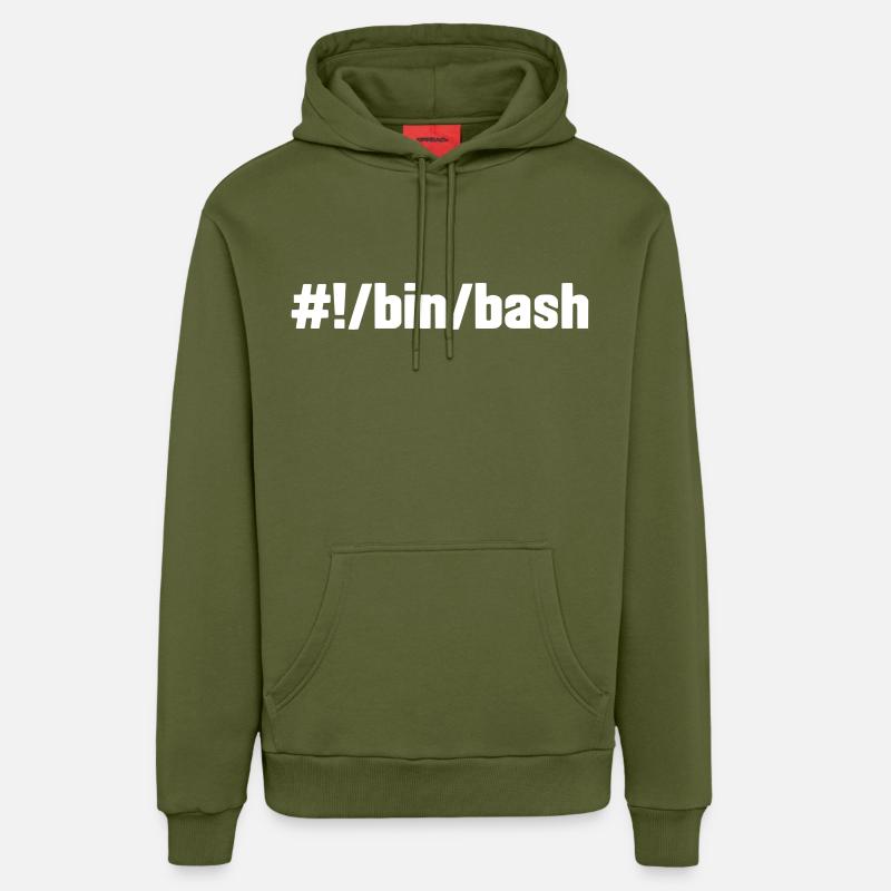 #!/bin/bash - Linux Shell - Sweat à capuche bio décontracté fabriqué en UE - MOSS GREEN