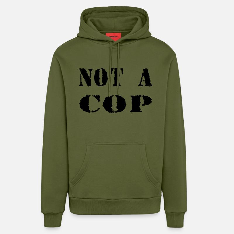 NOT A COP - Sweat à capuche bio décontracté fabriqué en UE - MOSS GREEN