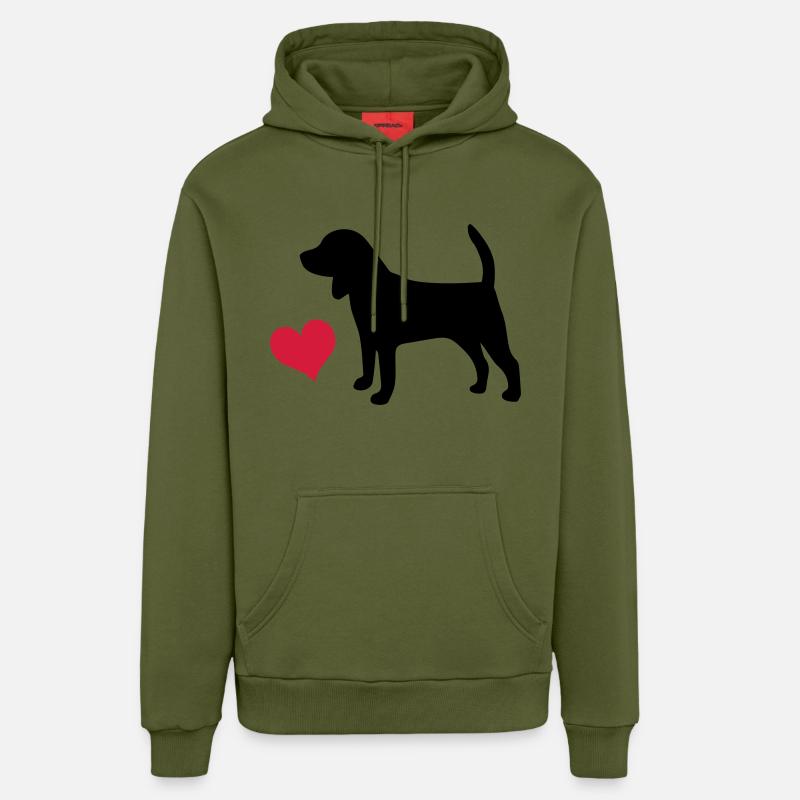 Beagle - Sweat à capuche bio décontracté fabriqué en UE - MOSS GREEN