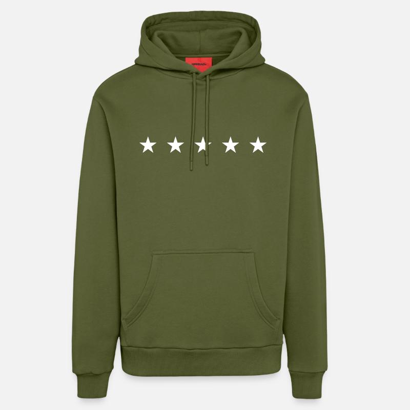 Noël 5 étoiles - Sweat à capuche bio décontracté fabriqué en UE - MOSS GREEN