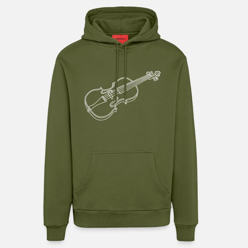 Violon - Sweat à capuche bio décontracté fabriqué en UE - MOSS GREEN