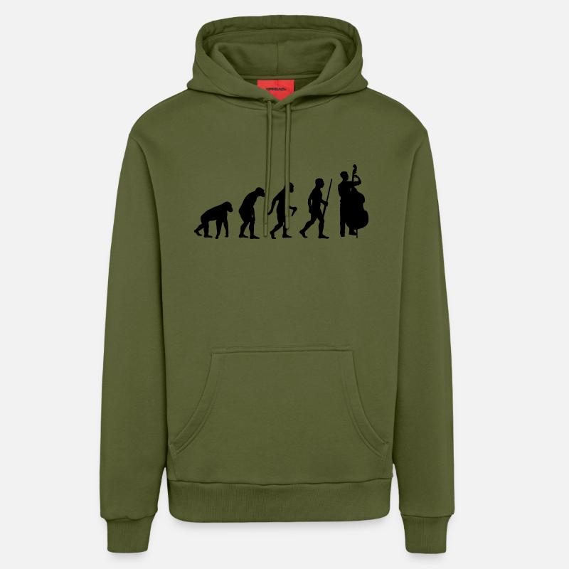 Contrabass Evolution - Organic Relaxed Hoodie Made in EU - MOSS GREEN