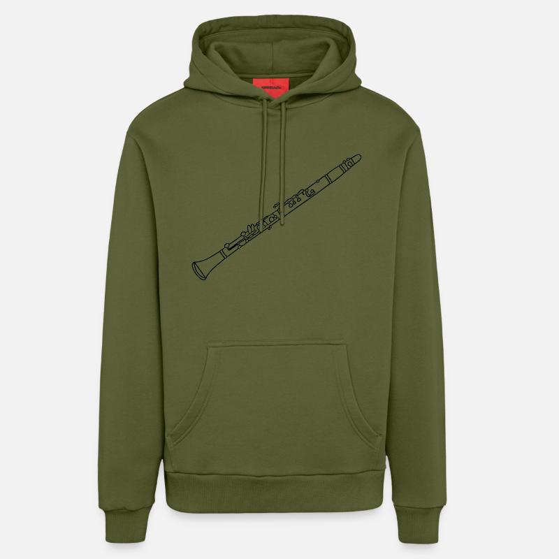 Clarinet - Sweat à capuche bio décontracté fabriqué en UE - MOSS GREEN