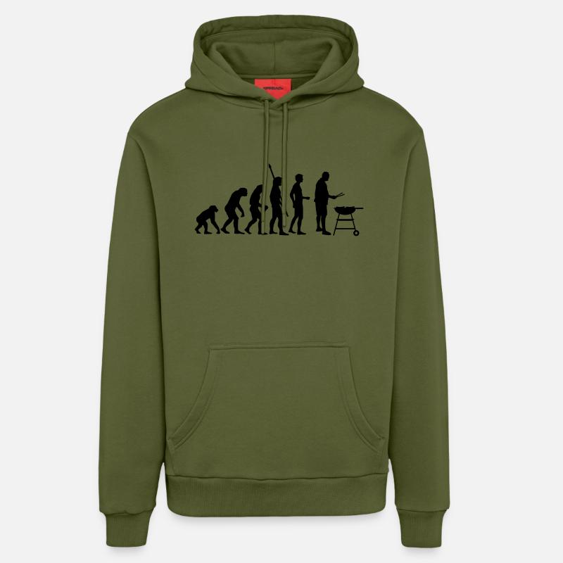evolution_grill - Sweat à capuche bio décontracté fabriqué en UE - MOSS GREEN