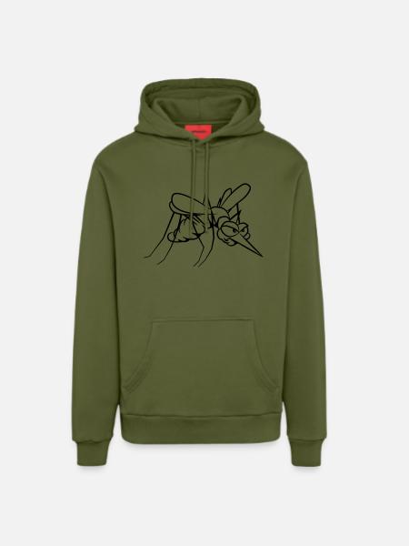 Mücke agro witty - Organic Relaxed Hoodie Made in EU - MOSS GREEN