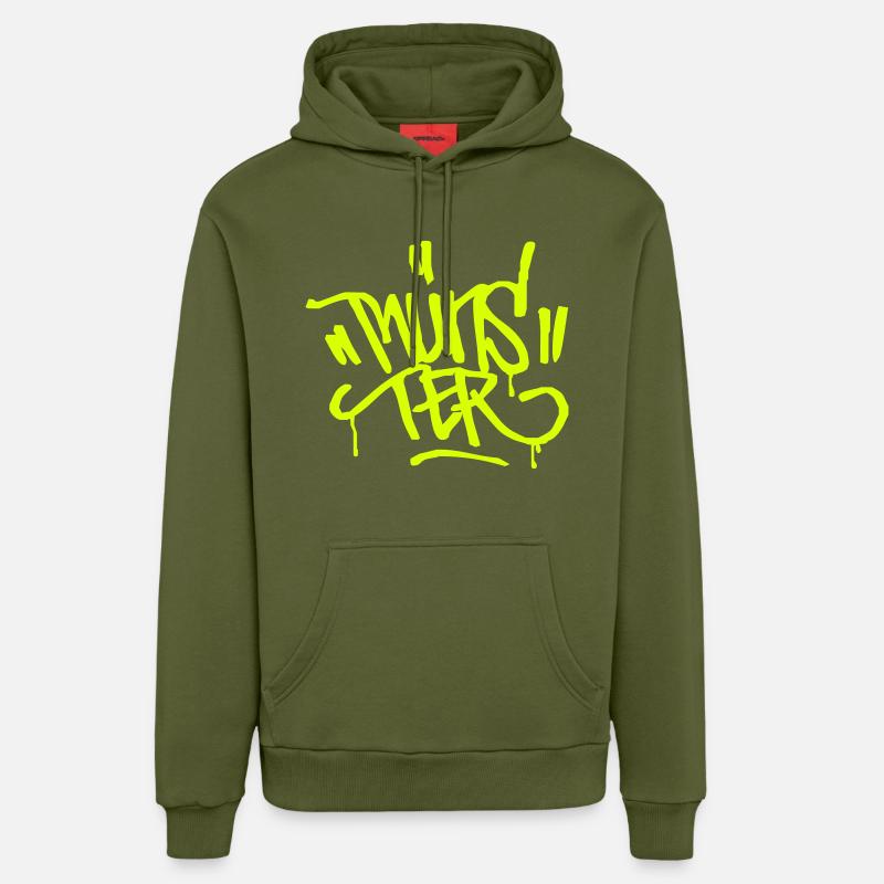 Münster Graffiti Ultras Conception - Sweat à capuche bio décontracté fabriqué en UE - MOSS GREEN