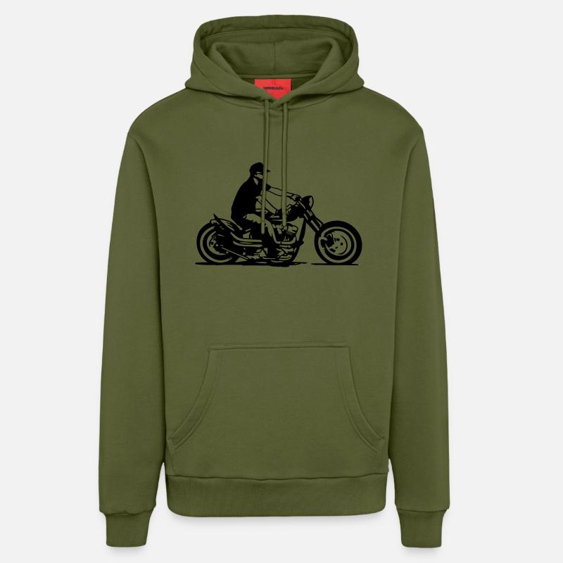 cb36_bobber_ride - Sweat à capuche bio décontracté fabriqué en UE - MOSS GREEN