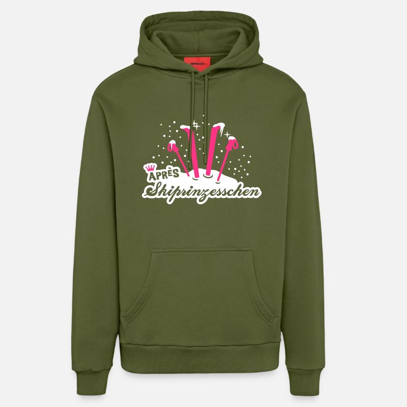 Apres Skiprinzessin - Sweat à capuche bio décontracté fabriqué en UE - MOSS GREEN