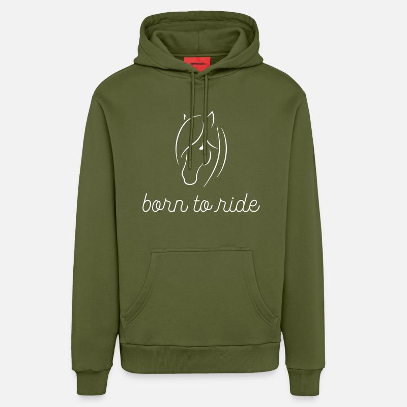 Proverbes de chevaux - Sweat à capuche bio décontracté fabriqué en UE - MOSS GREEN