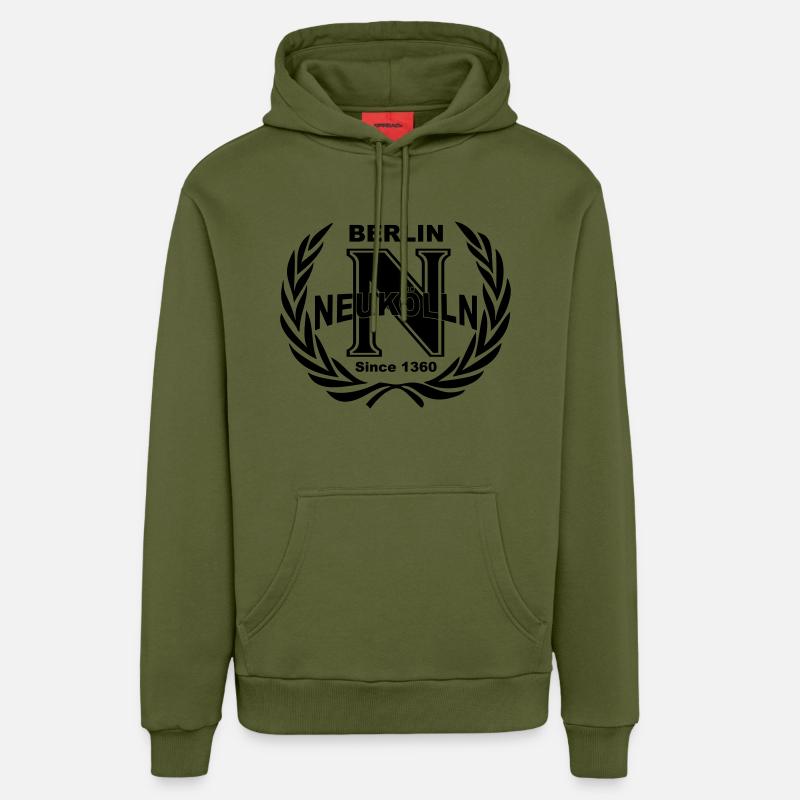 neukoelln_end - Organic Relaxed Hoodie Made in EU - MOSS GREEN