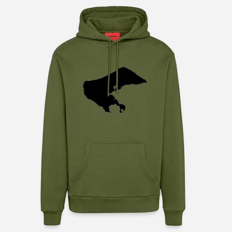 Borkum - Sweat à capuche bio décontracté fabriqué en UE - MOSS GREEN