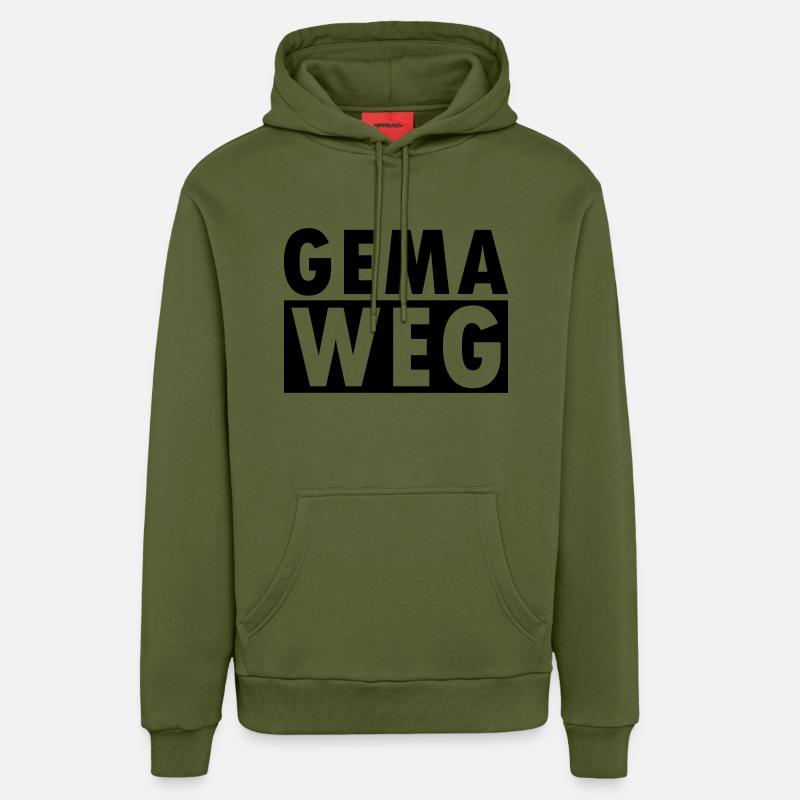 GEMA WAY - Sweat à capuche bio décontracté fabriqué en UE - MOSS GREEN