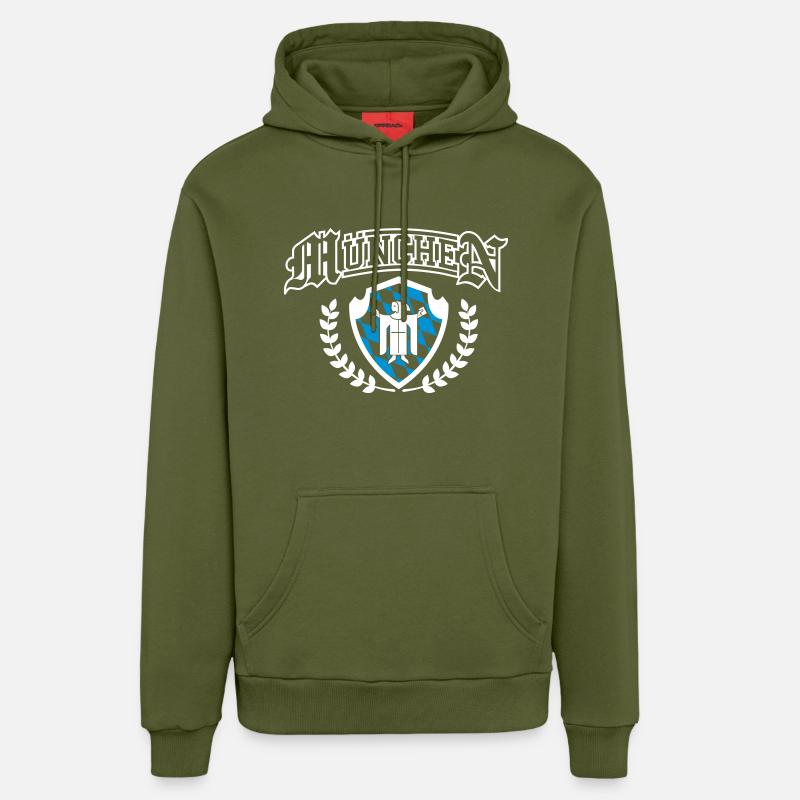 muenchen - bayern - bavaria - Sweat à capuche bio décontracté fabriqué en UE - MOSS GREEN
