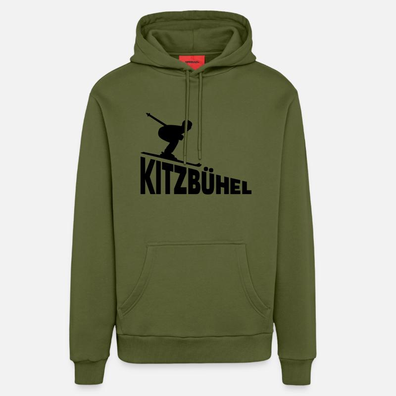 Kitzbühel - Sweat à capuche bio décontracté fabriqué en UE - MOSS GREEN