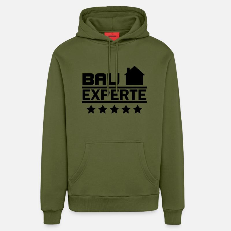 bau experte - Organic Relaxed Hoodie Made in EU - MOSS GREEN